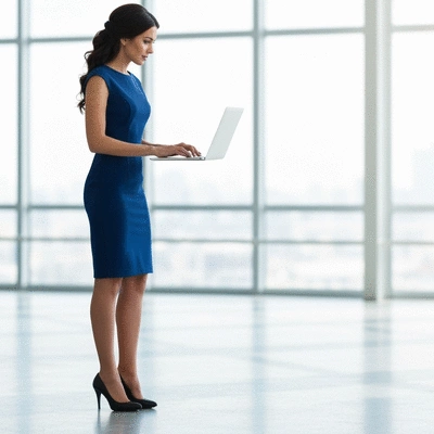 Person confidently typing on a laptop, symbolizing building an online presence