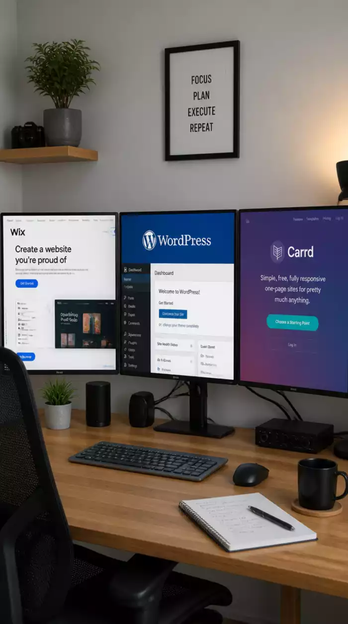 Comparing Wix, WordPress, and Carrd