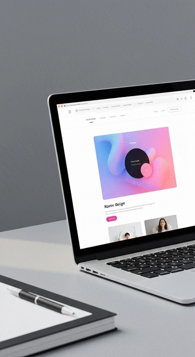 Modern web design layout on a laptop