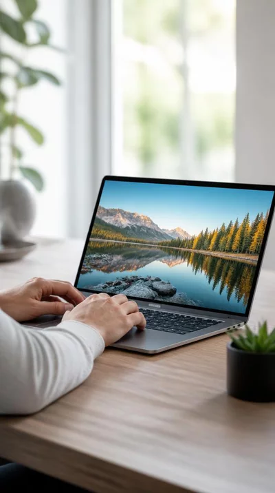 User engaging with a fast website on a laptop
