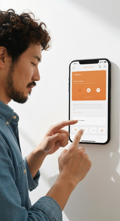 User interacting with a consistent website design