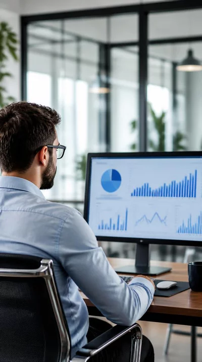 User analyzing analytics on a computer screen