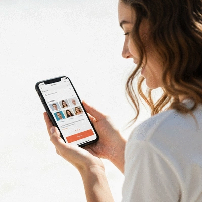 User using mobile-friendly website