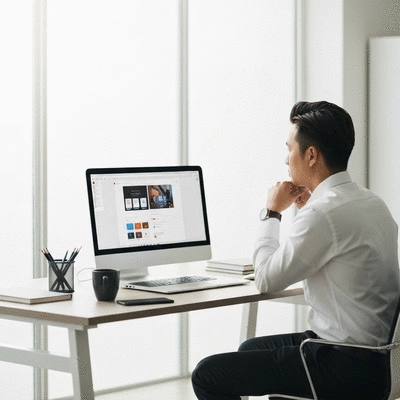 Lifestyle shot of web design in action