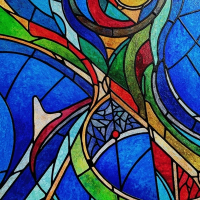 Abstract representation of website building elements like code snippets, design tools, and a globe, symbolizing global reach and technical aspects